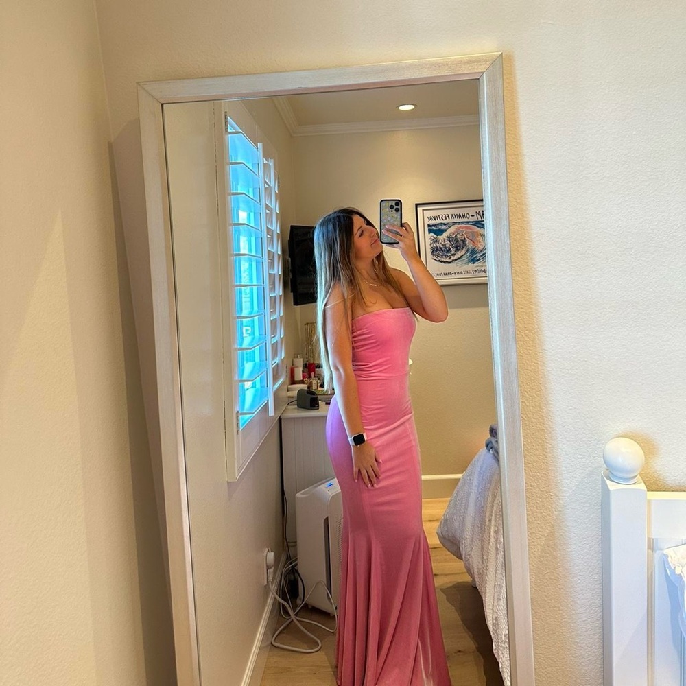 Revolve | Norma Kamali Fishtail Gown in Candy Pink Prom Dress | size XS